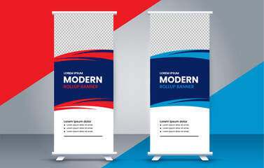 professional business roll up display standee template design
