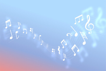 classical music notes pentagram background for melody or jazz song