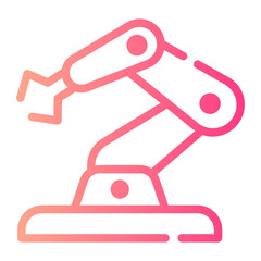 robotic arm Line Gradient Icon