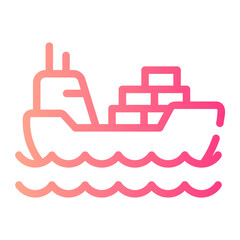 cargo ship Line Gradient Icon