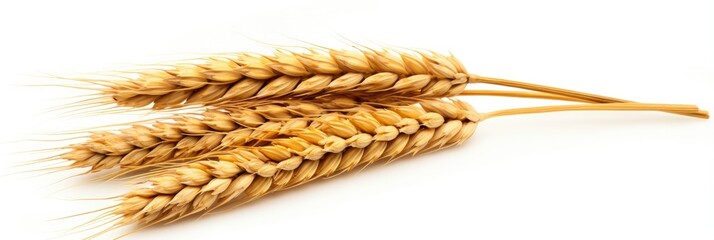  Wheat ears isolated on white background.