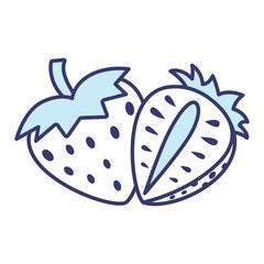 Strawberry fruit sign and symbol on trendy design for design and print.