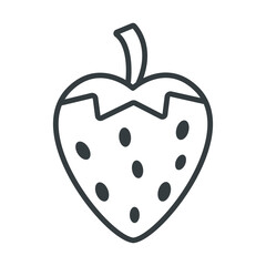 Strawberry fruit sign and symbol on trendy design for design and print.