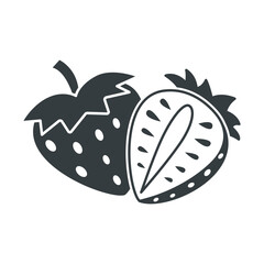Strawberry fruit sign and symbol on trendy design for design and print.