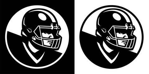 American football player in a helmet Logo.