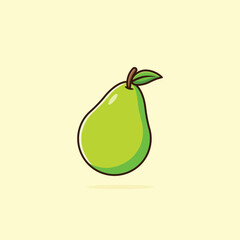 pear fruits cartoon