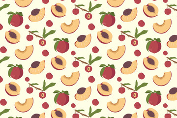 Peaches Seamless Pattern
