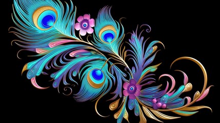 Beautiful florals peacock feather.