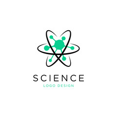 Science molecule logo design for medical technology and research