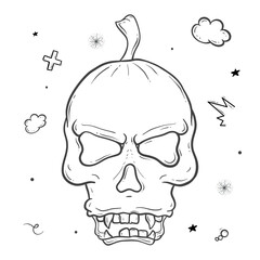 skull halloween outline