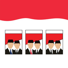 Illustration vector graphic of Indonesian presidential and vice presidential candidates election 2024