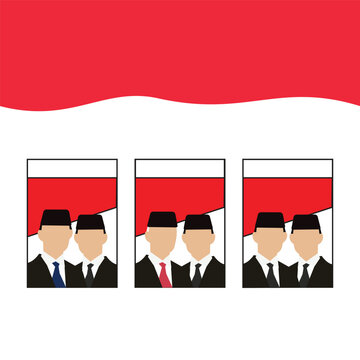 Illustration vector graphic of Indonesian presidential and vice presidential candidates election 2024
