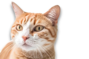 Obraz premium close up of portrait of a cute orange ginger cat isolated on transparent background