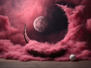 Moon Newborn Digital Backdrop, NEWBORN DIGITAL BACKDROP, for Baby Girl Boy, Photo Shoot Crescent Moon Background, Moon Overlay, Moon Newborn Props