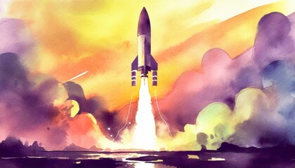 Fototapeta premium The rocket taking off