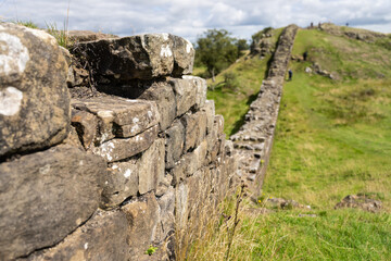 a view of Hadrian's Wall at Walltown Crags, near Greenhead, Northumberland, UK