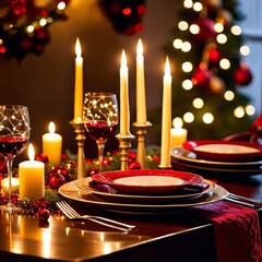 christmas candles on the table