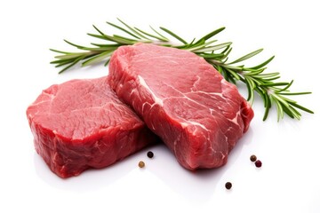 Fillet steak beef meat isolated on white background. - obrazy, fototapety, plakaty