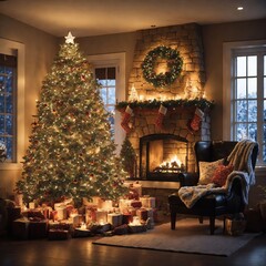 christmas tree with fireplace