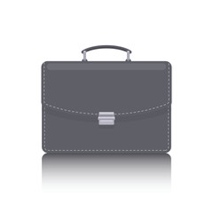 Briefcase with lock icon isolated on white background. Vector illustration.