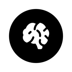 brain circular glyph icon