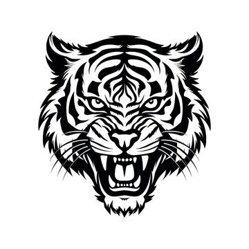 Angry Bengal Tiger Head Logo Mascot Vector Illustration Design for Brand Identity
