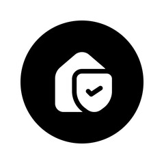 home insurance circular glyph icon