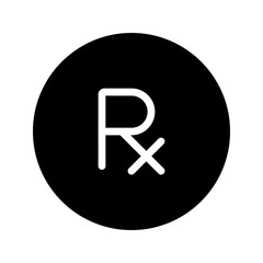 prescription circular glyph icon