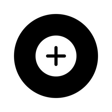 plus circular glyph icon