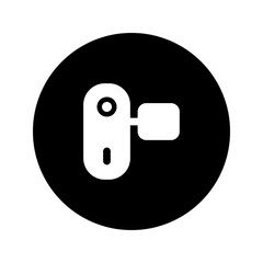 video camera circular glyph icon