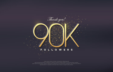 Fototapeta na wymiar Simple design number 20. Celebration of achieving 90k followers number.