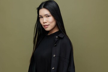 Fototapeta premium Asian woman fashion hair portrait beauty