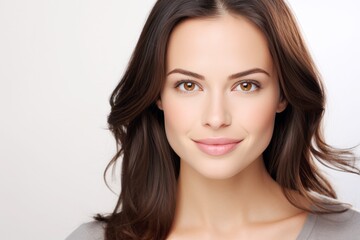Fototapeta premium beautiful woman portrait with copy space for skincare or hair care advertisement