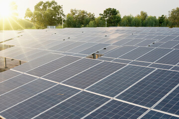 solar panel Alternative ecological technology to replace power plants Solar batteries, panels,...