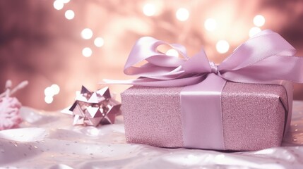 Fototapeta na wymiar Merry Christmas and a happy new year. Festive xmas background. Holiday Christmas Gift box