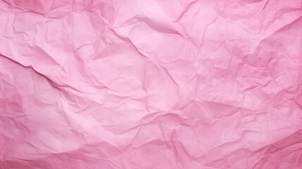 Fototapeta premium pink crumpled paper on empty sheet background. copy text space.