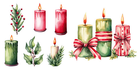 set of christmas candles