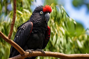 Obraz premium A Beautful Red Tailed Black Cockatoo.
