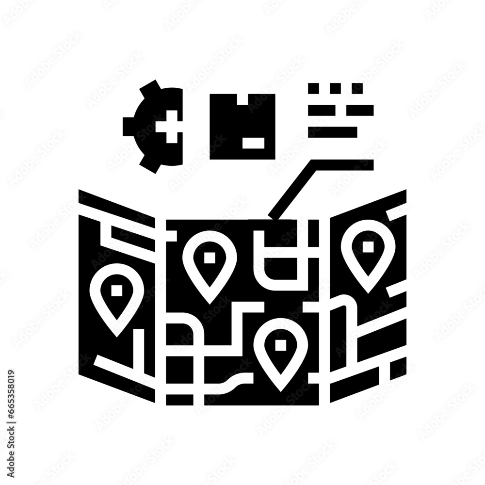 Poster shipping coordination logistic manager glyph icon vector. shipping coordination logistic manager sig