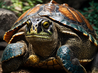 Obraz premium A portrait of a land turtle