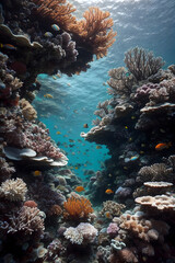Naklejka na ściany i meble Nature’s hidden treasures: The coral reefs