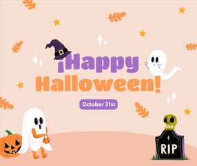 Happy Halloween Day design for promotion on social media