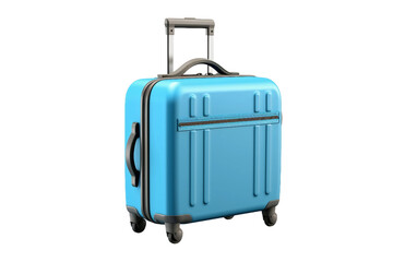 3D Business Suitcase with Retractable Wheels on transparent background.