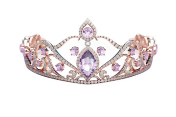 3D Icon of Bride's Sparkling Gemstone Tiara on transparent background.