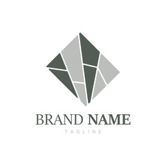 Fototapeta premium Floor Logo Design for Home Ceramic Decoration with Minimalist Abstract Shapes, Vector Templet Illustration