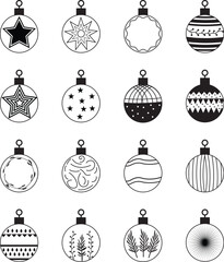 set of Christmas ornament Christmas balls, black and white ornament
