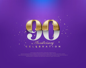 Obraz na płótnie Canvas Unique classic number 90th, for an anniversary celebration with a luxurious design. Premium vector for poster, banner, celebration greeting.