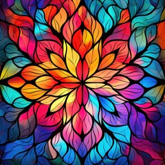 Mandala in stained glass style