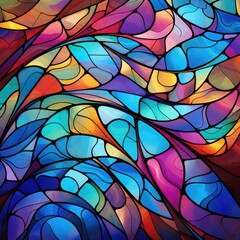 Abstract rainbow background in stained glass style