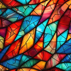 Abstract rainbow background in stained glass style